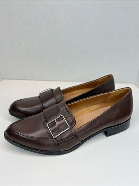 Naturalizer Melanie Womens Buckle Loafer Leather Almond Toe Sz 10 Superb!